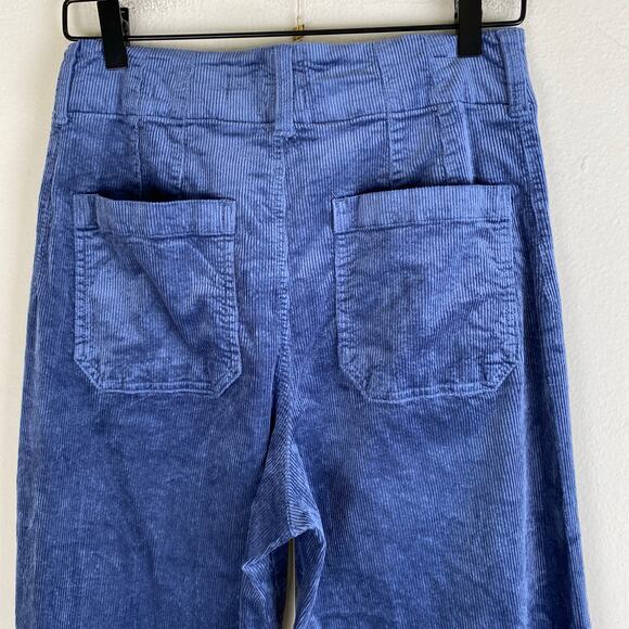 Maeve The Colette Cropped Wide Leg Corduroy Pants Size 28 Blue - Picture 8 of 13